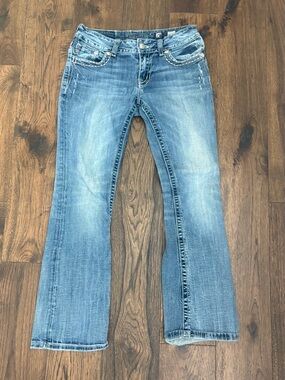 Miss Me Light Blue Flare Jeans - Embellished Pockets